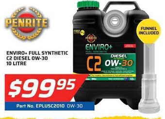 Auto One Penrite - Enviro+ Full Synthetic C2 Diesel 0W-30 10 Litre offer