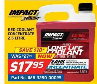 Auto One Impact - Red Coolant Concentrate 2.5 Litre offer