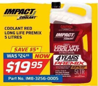 Auto One Impact - Coolant Red Long Life Premix 5 Litres offer