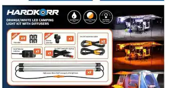 Auto One Hardworker - Orange/White LED Camping Light Kit With Diffusers 4 Bar offer