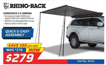 Auto One Rhino-Rack - Sunseeker 2.5 Awning offer
