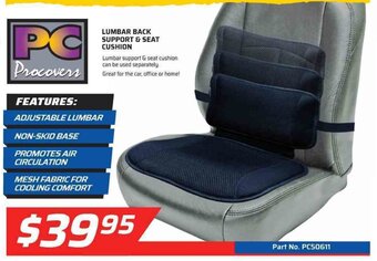 Auto One PC Procovers - Lumbar Back Support & Seat Cushion offer