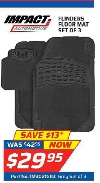 Auto One Impact - Flinders Floor Mat Set of 3 offer