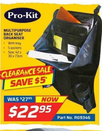 Auto One Pro-Kit - Multipurpose Back Seat Organiser offer