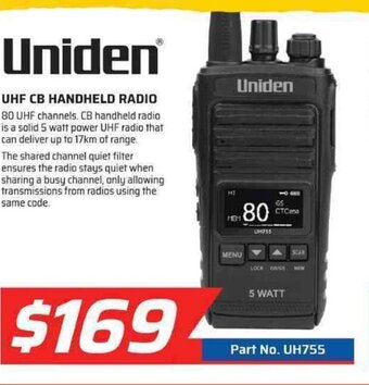 Auto One Uniden - UHF CB Handheld Radio offer