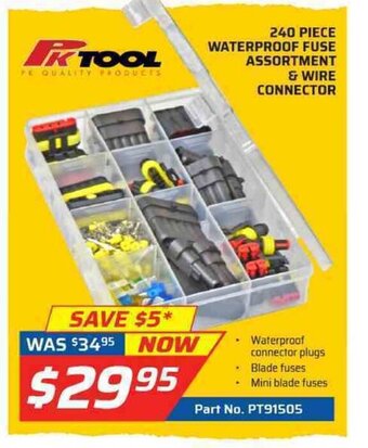 Pk Tool - 240 Piece Waterproof Fuse Assortment & Wire Connector