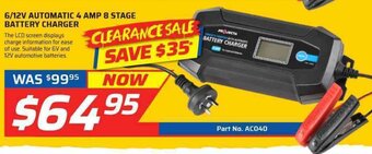 Auto One Projecta - 6/12V Automatic 4 Amp 8 Stage Battery Charger offer