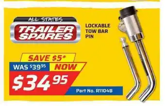 Trailer Spares - Lockable Tow Bar Pin