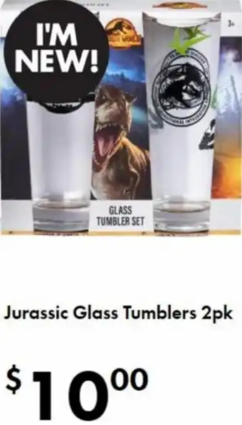 The Reject Shop Jurassic Glass Tumblers 2pk offer