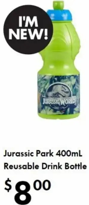Jurassic Park 400ml Reusable Drink Bottle
