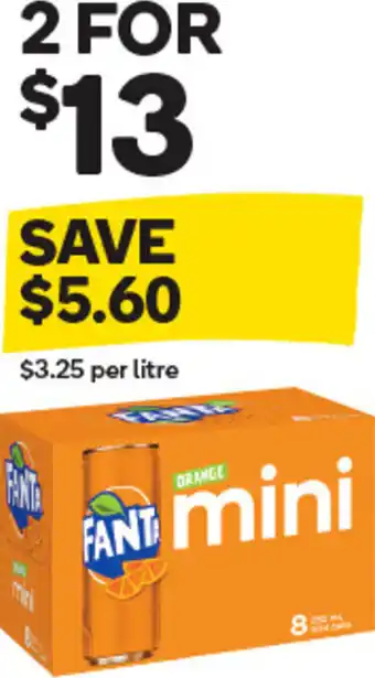 Woolworths Fanta Soft Drink Varieties 8x250ml offer