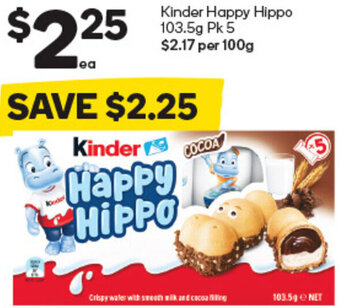 Woolworths Kinder Happy Hippo 103.5g Pk 5 offer
