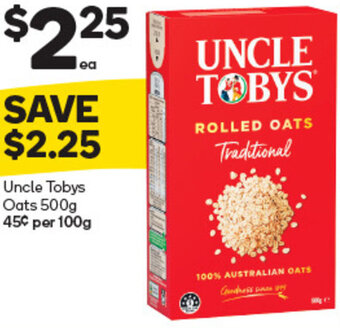 Woolworths Uncle Tobys Oats 500g offer