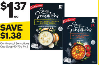 Woolworths Continental Sensations Cup Soup 40-70g Pk 2 offer