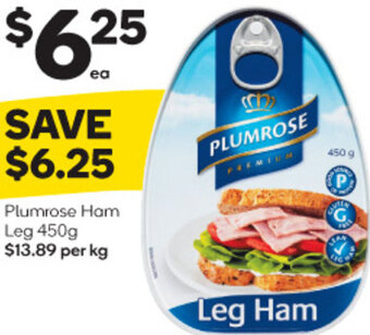 Woolworths Plumrose Ham Leg 450g offer