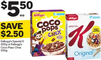 Woolworths Kellogg's Special K 500g or Kellogg's Coco Pops Chex 500g offer