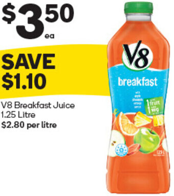 Woolworths V8 Breakfast Juice 1.25 Litre offer
