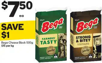 Woolworths Bega Cheese Block 500g offer