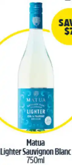 Woolworths Matua Lighter Sauvignon Blanc 750ml offer