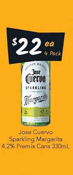 Cellarbrations Jose Cuervo Sparkling Margarita 4.2% Premix Cans offer