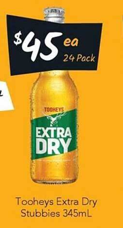 Cellarbrations Tooheys Extra Dry Stubbies offer
