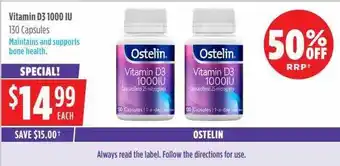 Wizard Pharmacy Vitamin D3 1000 Iu Ostelin offer