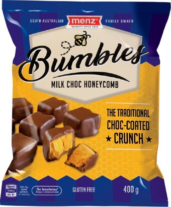 IGA Menz Bumbles Milk Choc Honeycomb 400g offer