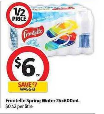 Coles Frantelle Spring Water offer