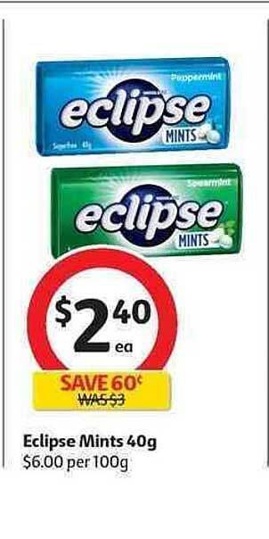 Coles Eclipse Mints 40g offer