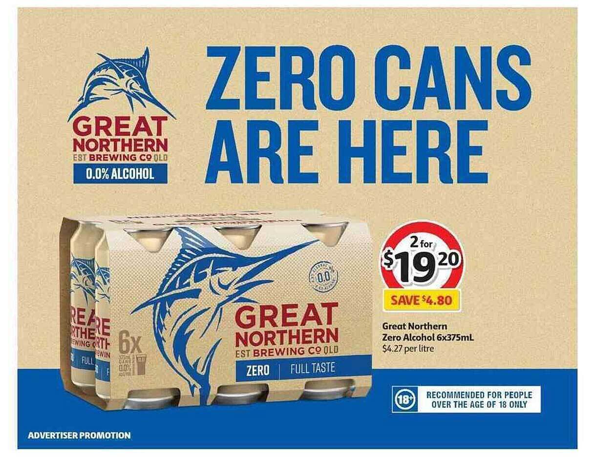 Great Northern Zero Alcohol offer at Coles