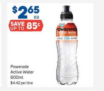 Foodland Powerade Active Water offer