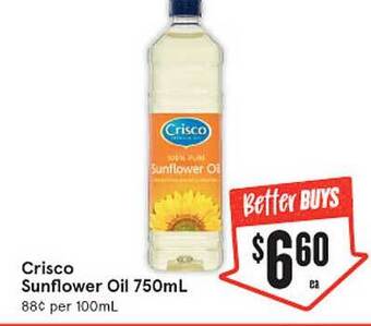 IGA Crisco Sunflower Oil offer