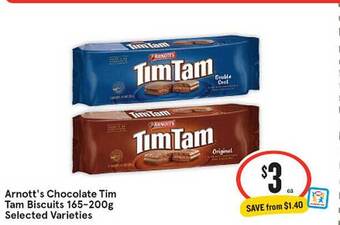 IGA Arnott's Chocolate Tim Tam Biscuits Selected Varieties offer