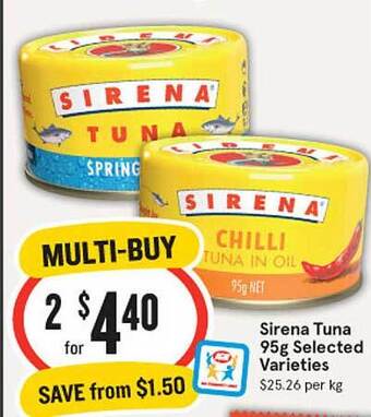 IGA Sirena Tuna Selected Varieties offer