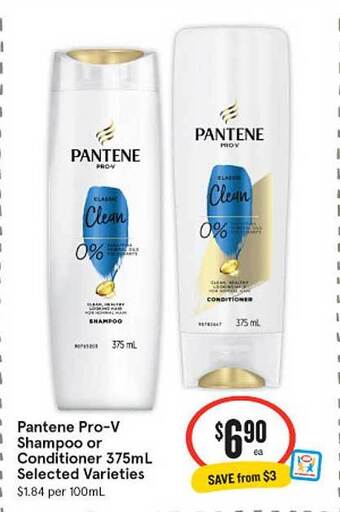 Pantene Pro-v Shampoo Or Conditioner Selected Varieties