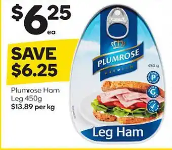 Woolworths Plumrose Ham Leg offer