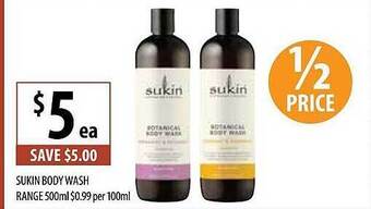 Supabarn Sukin Body Wash offer