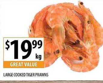 Supabarn Large Cooked Tiger Prawns offer