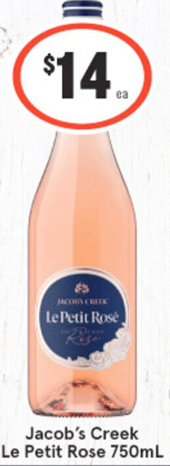 IGA Liquor Jacob's Creek Le Petit Rose 750ml offer