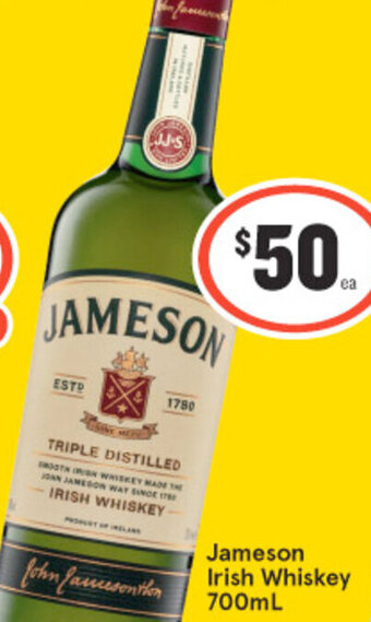 Jameson Irish Whiskey 700ml