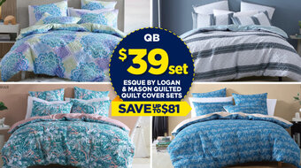 Spotlight Esque By Logan & Mason Quilted Quilt Cover Sets offer