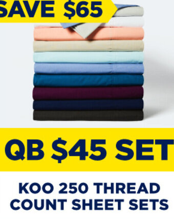Spotlight Koo 250 Thread Count Sheet Sets offer