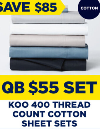 Spotlight Koo 400 Thread Count Cotton Sheet Sets offer