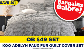 Koo Adelyn Faux Fur Quilt Cover Set