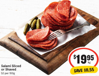 IGA Salami Sliced or Shaved offer