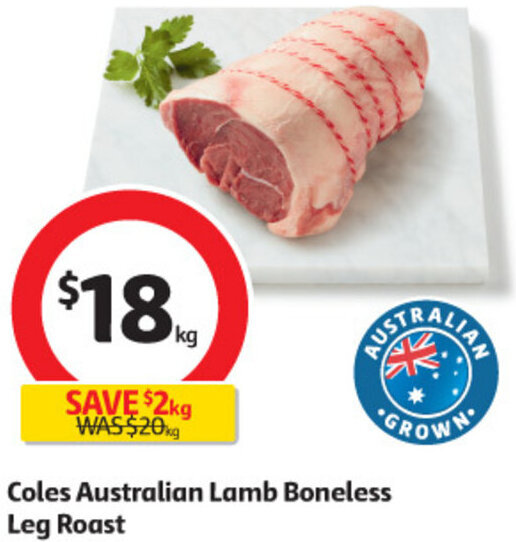 Coles Australian Lamb Boneless Leg Roast offer at Coles