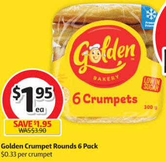 Coles Golden Crumpet Rounds 6 Pack offer