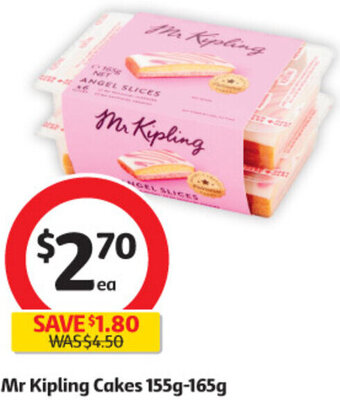 Coles Mr Kipling Cakes 155g-165g offer