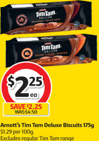 Coles Arnott's Tim Tam Deluxe Biscuits 175g offer