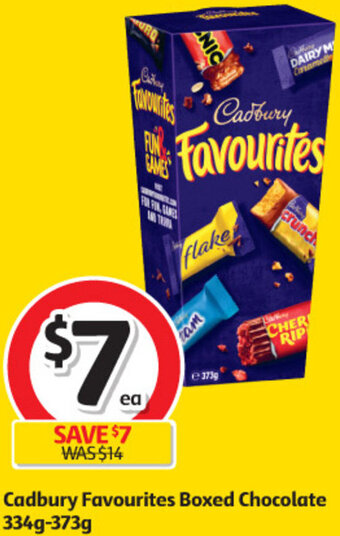 Coles Cadbury Favourites Boxed Chocolate 334g-373g offer